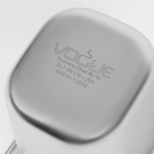 Vogue Stainless Steel Gastronorm Pan 1/6 200 mm