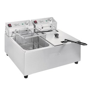 Buffalo Frytownica elektryczna 2-komorowa nastawna 2 x 5 L, 2x 2,8 kW z zegarem cyfrowym Buffalo Frytownica elektryczna 2-komorowa nastawna 2 x 5 L, 2x 2,8 kW z zegarem cyfrowym