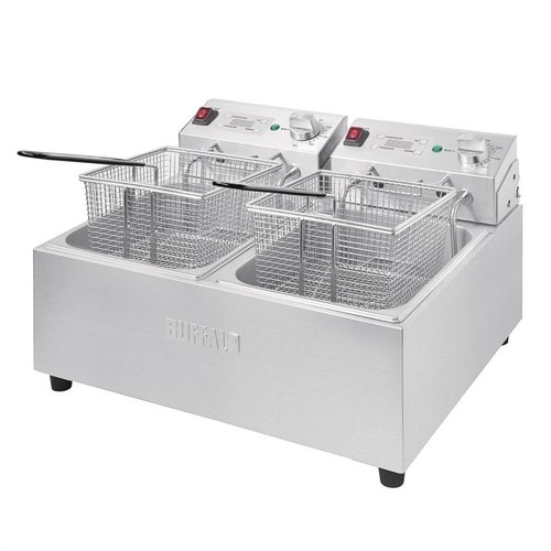 Buffalo Frytownica elektryczna 2-komorowa nastawna 2 x 5 L, 2x 2,8 kW z zegarem cyfrowym Buffalo Frytownica elektryczna 2-komorowa nastawna 2 x 5 L, 2x 2,8 kW z zegarem cyfrowym