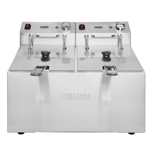 Buffalo Frytownica elektryczna 2-komorowa nastawna 2 x 5 L, 2x 2,8 kW z zegarem cyfrowym Buffalo Frytownica elektryczna 2-komorowa nastawna 2 x 5 L, 2x 2,8 kW z zegarem cyfrowym
