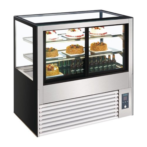 Polar Refrigeration  Refrigerated Display Rectangular, 385 L, from 2°C to 8°C, Stationary, Black-Silver Polar Refrigeration  Refrigerated Display Rectangular, 385 L, from 2°C to 8°C, Stationary, Black-Silver