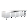 Polar Refrigeration  Four Door Refrigerated Table 420 L, from -2 °C to 8 °C, Side-Mounted Compressor