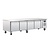 Polar Refrigeration  Four Door Refrigerated Table 420 L, from -2 °C to 8 °C, Side-Mounted Compressor