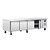 Polar Refrigeration  Four Door Refrigerated Table 420 L, from -2 °C to 8 °C, Side-Mounted Compressor