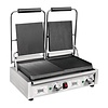 Buffalo Double Cast Iron Contact Grill, 1/2 Smooth 1/2 Grooved Plate, 210 x 226 mm, 2,9 kW