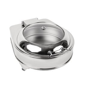 Olympia Round Electric Chafing Dish with a Glass Hinged Cover Olympia Round Electric Chafing Dish with a Glass Hinged Cover