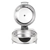 Olympia Round Electric Chafing Dish with a Glass Hinged Cover Olympia Round Electric Chafing Dish with a Glass Hinged Cover