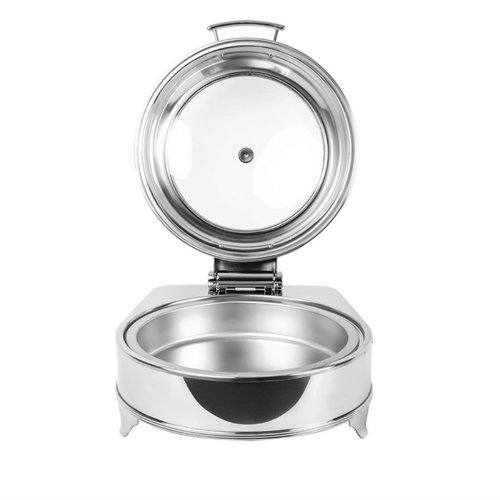 Olympia Round Electric Chafing Dish with a Glass Hinged Cover Olympia Round Electric Chafing Dish with a Glass Hinged Cover
