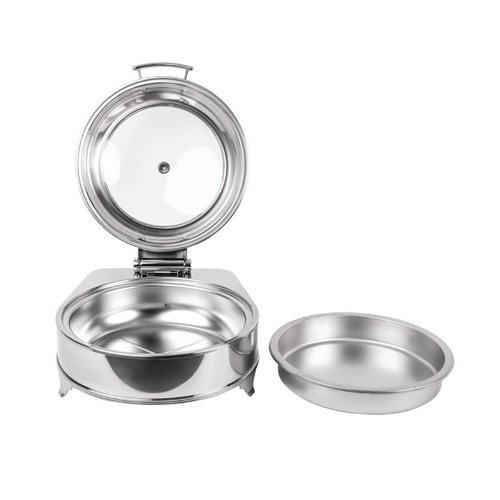 Olympia Round Electric Chafing Dish with a Glass Hinged Cover Olympia Round Electric Chafing Dish with a Glass Hinged Cover