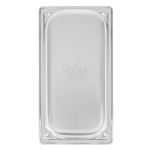 Vogue Stainless Steel Gastronorm Pan 1/3 65 mm Vogue Stainless Steel Gastronorm Pan 1/3 65 mm