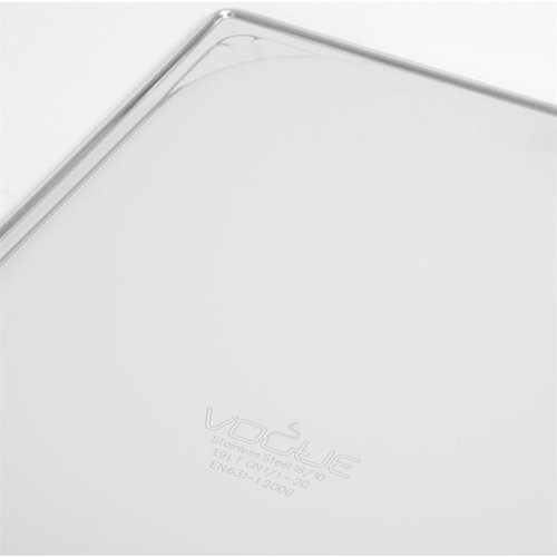 Vogue Stainless Steel Gastronorm Pan 1/1 20 mm Vogue Stainless Steel Gastronorm Pan 1/1 20 mm