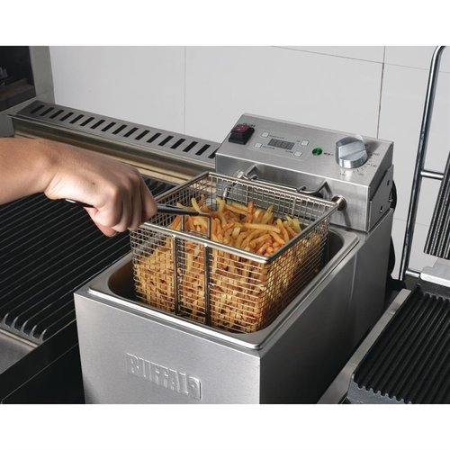 Buffalo Frytownica elektryczna nastawna 5 L, 2,8 kW z zegarem cyfrowym Buffalo Frytownica elektryczna nastawna 5 L, 2,8 kW z zegarem cyfrowym