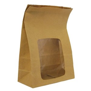 Vegware Compostable Kraft Fully-Lined Sandwich Bags With NatureFlex Window (Pack of 250) Vegware Compostable Kraft Fully-Lined Sandwich Bags With NatureFlex Window (Pack of 250)