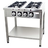 Resto Quality Gas Cooker with 4 Burners on an Open Base, 32,8 kW