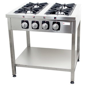 Resto Quality Gas Cooker with 4 Burners on an Open Base, 32,8 kW Resto Quality Gas Cooker with 4 Burners on an Open Base, 32,8 kW