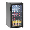 Bartscher Single Hinged Door Back Bar Cooler 88 L, from 2 °C to 10 °C, Black