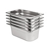 Vogue Stainless Steel Gastronorm Container 1/4 100 mm (Pack of 5) Vogue Stainless Steel Gastronorm Container 1/4 100 mm (Pack of 5)
