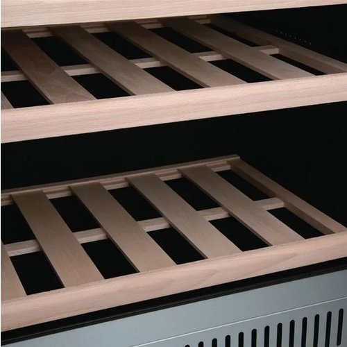 Polar Refrigeration Chłodziarka na wino podblatowa 1-drzwiowa 125L, 51 butelek od 5°C do 18°C, drzwi uchylne, srebrna Polar Refrigeration Chłodziarka na wino podblatowa 1-drzwiowa 125L, 51 butelek od 5°C do 18°C, drzwi uchylne, srebrna