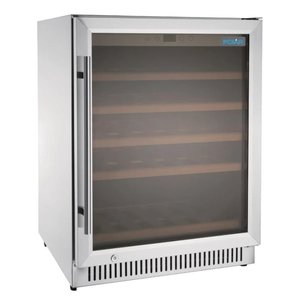 Polar Refrigeration Chłodziarka na wino podblatowa 1-drzwiowa 125L, 51 butelek od 5°C do 18°C, drzwi uchylne, srebrna Polar Refrigeration Chłodziarka na wino podblatowa 1-drzwiowa 125L, 51 butelek od 5°C do 18°C, drzwi uchylne, srebrna