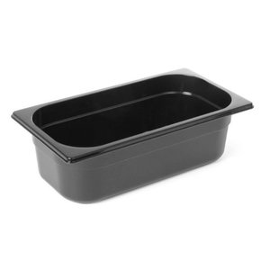 Hendi Polycarbonate Gastronorm Container 1/4 150 mm, Black