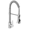 Hendi Stainless Steel Deck Mounted Kitchen Faucet with Swivel Spout and Pull-out Tap, Height 445 mm