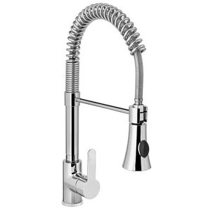 Hendi Stainless Steel Deck Mounted Kitchen Faucet with Swivel Spout and Pull-out Tap, Height 445 mm