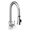 Hendi Stainless Steel Deck Mounted Kitchen Faucet with Swivel Spout 190 mm and Pull-out Tap, Height 370 mm
