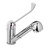 Hendi Stainless Steel Medical Deck Mounted Kitchen Faucet with Swivel Spout 230 mm and Pull-out Tap 1500 mm