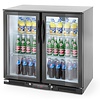 Arktic Double Hinged Doors Back Bar Cooler 228 L, from 2 °C to 10 °C, Black