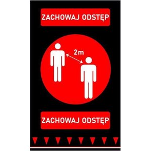 Hendi Mata "ZACHOWAJ ODSTĘP", wym.900x1500 mm Hendi Mata "ZACHOWAJ ODSTĘP", wym.900x1500 mm