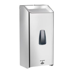 Monolith Naścienny, bezdotykowy, elekroniczny dyspenser do mydła lub żelu do dezynfekcji, wykonany z AISI 304, 108x124x(H) 273 mm, 1L Monolith Naścienny, bezdotykowy, elekroniczny dyspenser do mydła lub żelu do dezynfekcji, wykonany z AISI 304, 108x124x(H) 273 mm, 1L