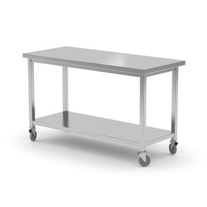 Hendi Travel table with a shelf - bolted, dimensions 1000x700x850 mm