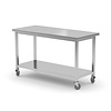 Hendi Travel table with a shelf - bolted, dimensions 1200x600x850 mm