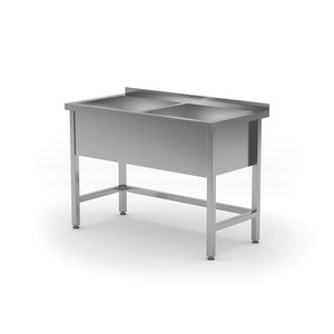 Hendi Table with a two-chamber pool - chamber height h = 300 mm, dimensions 1200x600x850 mm Hendi Table with a two-chamber pool - chamber height h = 300 mm, dimensions 1200x600x850 mm