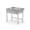 Hendi Table with two sinks without a shelf - welded, dimensions 1000x600x850 mm Hendi Table with two sinks without a shelf - welded, dimensions 1000x600x850 mm