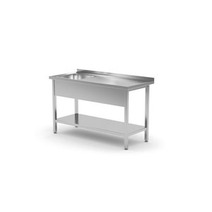 Hendi Table with one sink with a shelf, left - screwed, dimensions 1000x700x (H) 850 mm Hendi Table with one sink with a shelf, left - screwed, dimensions 1000x700x (H) 850 mm