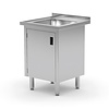 Hendi A table with a sink, a cabinet with hinged doors, dimensions 600x700x850 mm