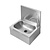 Monolith Hand washbasin with back panel (h) 300 mm, made of AISI 304, knee actuation, 400x315x (h) 470 mm