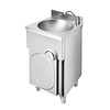 Monolith Freestanding washbasin, made of AISI 304, knee-operated, 400x400x (h) 850 mm
