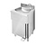 Monolith Freestanding washbasin, made of AISI 304, foot operated, 500x400x (h) 850 mm