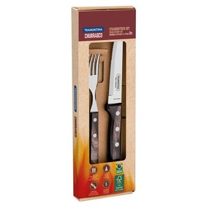 Tramontina Steak cutlery set "Gaucho" 2 pcs. In a gift box, dark brown Tramontina Steak cutlery set "Gaucho" 2 pcs. In a gift box, dark brown