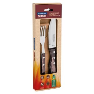 Tramontina Steak cutlery set "Jumbo", 2 pcs. In a gift box, dark brown