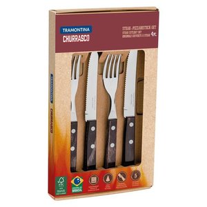 Tramontina Steak or pizza cutlery set, 4 pcs. In a gift box, dark brown Tramontina Steak or pizza cutlery set, 4 pcs. In a gift box, dark brown
