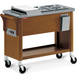 Diamond Wooden trolley, bain marie tray 3x GN 1/2 Diamond Wooden trolley, bain marie tray 3x GN 1/2