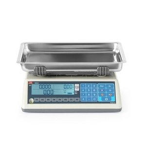 TEM LCD calculating scale with verification, EGE series, deep pan, range up to 30 kg