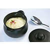 Rak Round Cream soup bowl with a lid stone 45 cl, dia. 10.6 cm Chef's Fusion line PORCELAIN