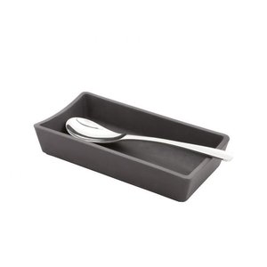 REVOL Black ceramic spoon rest, matt slate style color Rvlt2 Spoon Rest line REVOL REVOL Black ceramic spoon rest, matt slate style color Rvlt2 Spoon Rest line REVOL