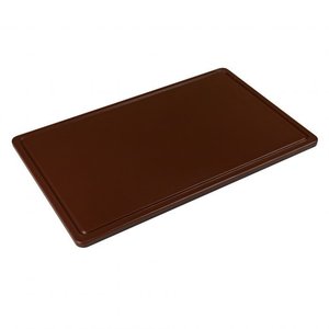 TOM-GAST Polyethylene Cutting Board GN 1/1 Brown with Cutout TOM-GAST Polyethylene Cutting Board GN 1/1 Brown with Cutout