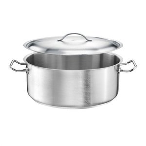 TOM-GAST Stainless Steel Low Pot with Lid 4,5 L Ø 240 mm TOM-GAST Stainless Steel Low Pot with Lid 4,5 L Ø 240 mm