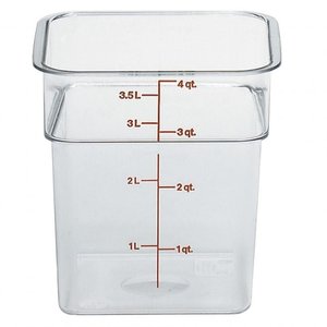 Cambro Wyprzedaż - Pojemnik na żywność z poliwęglanu, 3,8 L z miarką Cambro Wyprzedaż - Pojemnik na żywność z poliwęglanu, 3,8 L z miarką